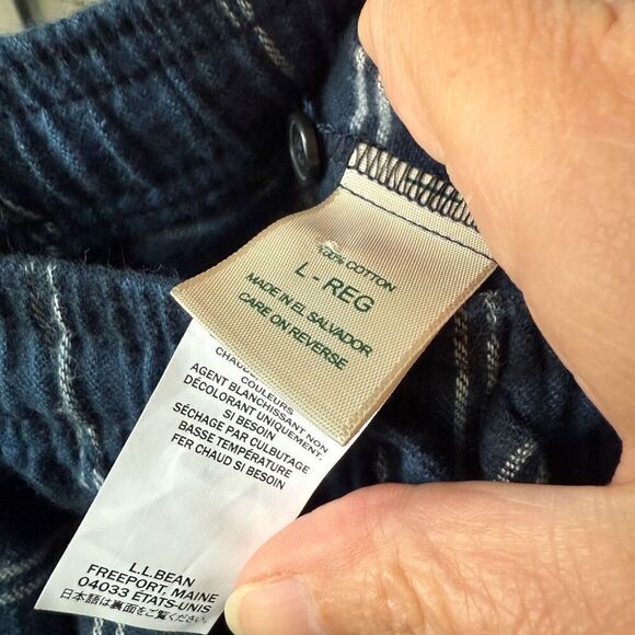 NWT L.L. Bean Men's Scotch Plaid Flannel Pajamas Swan Blue $80 L - Picture 6 of 7